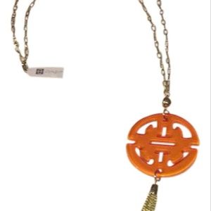 Inactive listing Gold Tassel with Orange Medallion